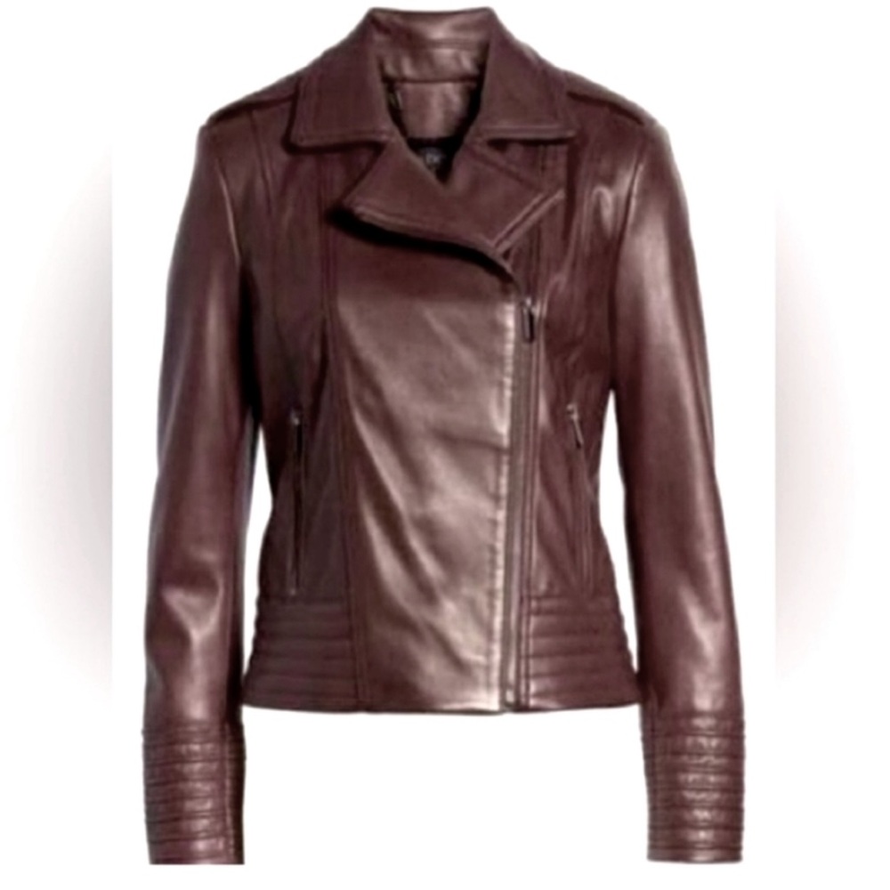 Badgley Mischka Genuine Leather Moto Jacket
